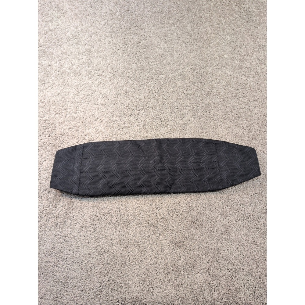 Carrot & Gibbs Black Silk Chevron Cummerbund Handmade USA Formal Tuxedo
